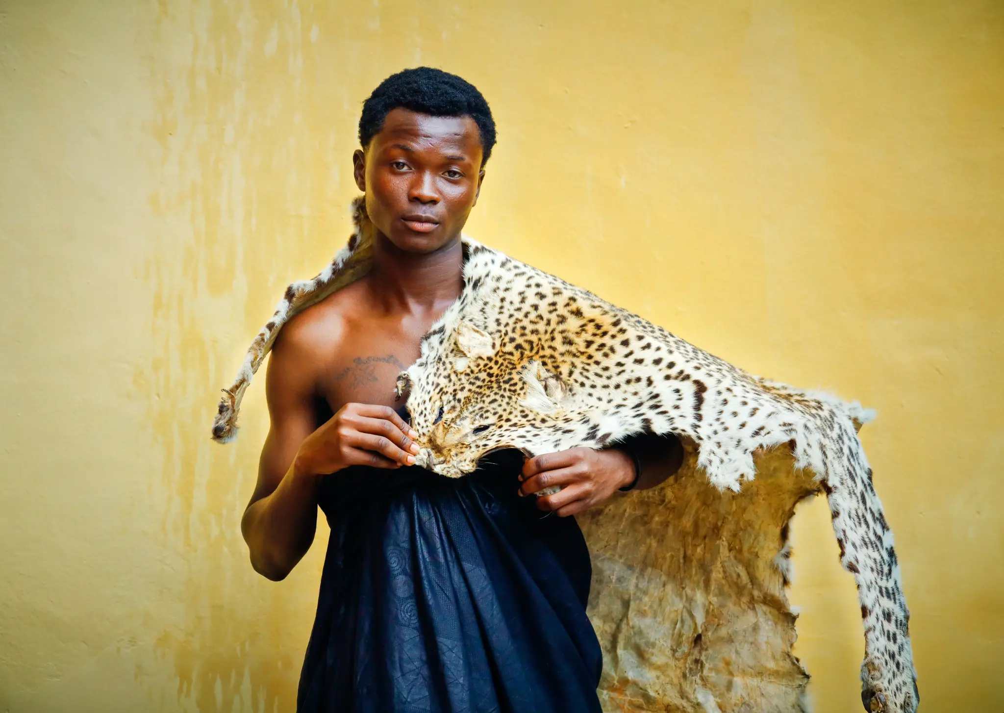 In earlier times, hunters who killed a leopard or tiger would present the skin to the Paramount Chief as a gift